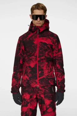 Ski|Jackets<J.Lindeberg Ace Jacket Printed MountainGlitchRed