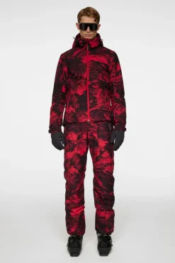 Ski|Jackets<J.Lindeberg Ace Jacket Printed MountainGlitchRed