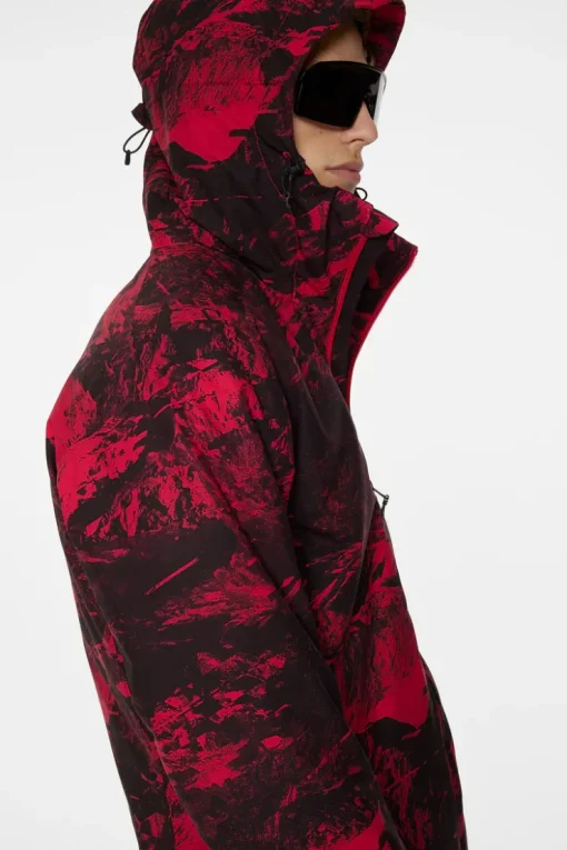 Ski|Jackets<J.Lindeberg Ace Jacket Printed MountainGlitchRed