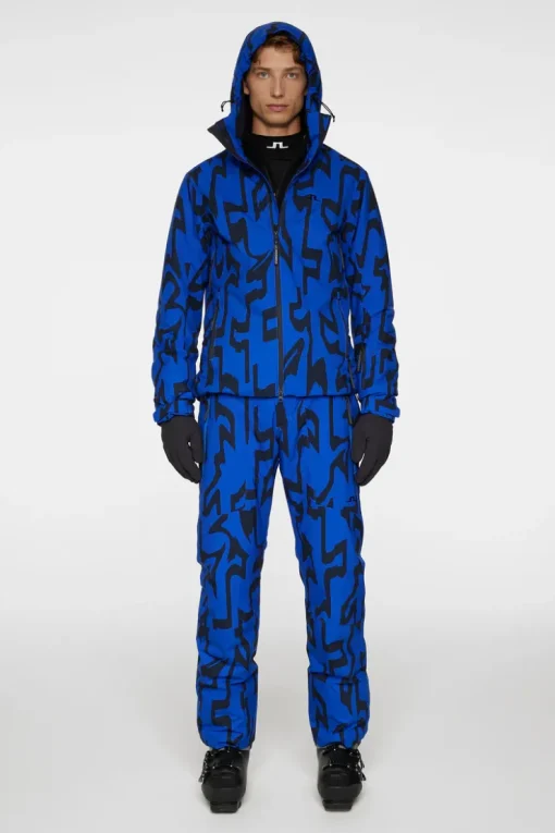 Ski|Jackets<J.Lindeberg Ace Jacket Printed GlitchBridgeBlue