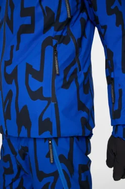 Ski|Jackets<J.Lindeberg Ace Jacket Printed GlitchBridgeBlue
