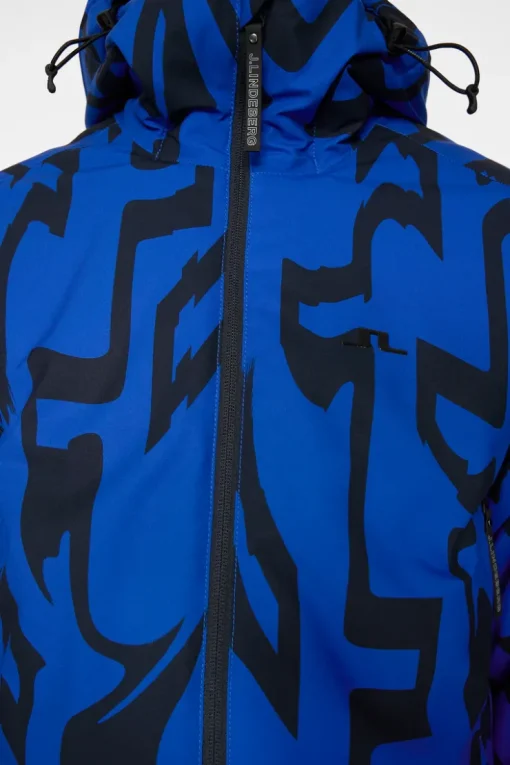 Ski|Jackets<J.Lindeberg Ace Jacket Printed GlitchBridgeBlue