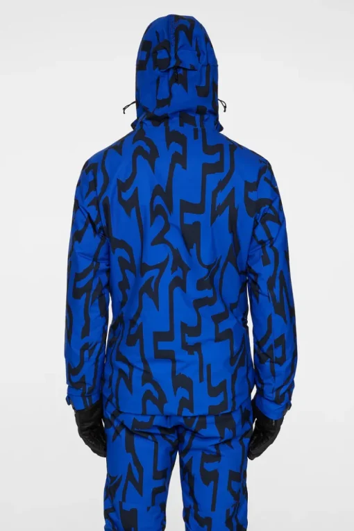 Ski|Jackets<J.Lindeberg Ace Jacket Printed GlitchBridgeBlue