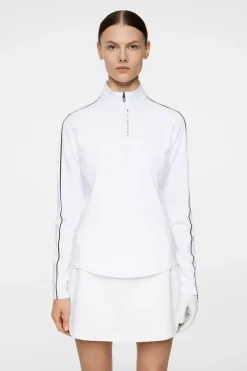 Golf|Base & Mid Layers<J.Lindeberg Adiola Quarter Zip Mid Layer White