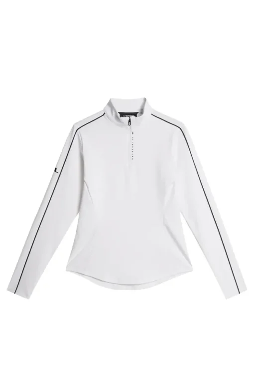 Golf|Base & Mid Layers<J.Lindeberg Adiola Quarter Zip Mid Layer White