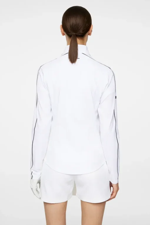 Golf|Base & Mid Layers<J.Lindeberg Adiola Quarter Zip Mid Layer White