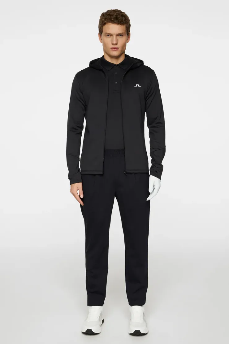Golf|Base & Mid Layers<J.Lindeberg Aerial Full Zip Hood Black