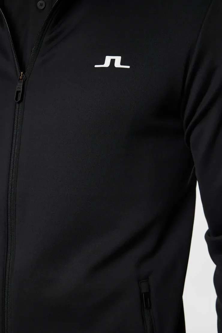 Golf|Base & Mid Layers<J.Lindeberg Aerial Full Zip Hood Black