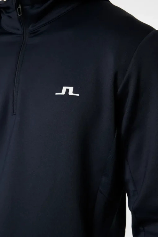 Golf|Base & Mid Layers<J.Lindeberg Aerial Quarter Zip Hood JLNavy