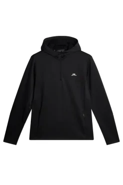 Golf|Base & Mid Layers<J.Lindeberg Aerial Quarter Zip Hood Black