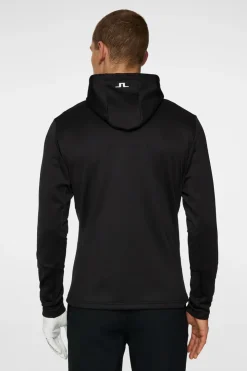 Golf|Base & Mid Layers<J.Lindeberg Aerial Quarter Zip Hood Black