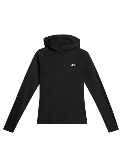 Golf|Base & Mid Layers<J.Lindeberg Agnes Quarter Zip Hood Black