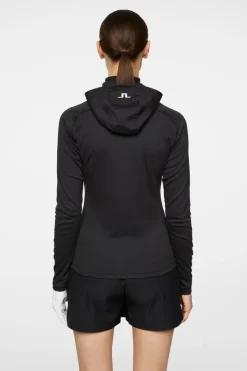 Golf|Base & Mid Layers<J.Lindeberg Agnes Quarter Zip Hood Black