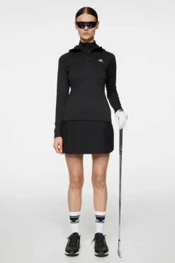 Golf|Base & Mid Layers<J.Lindeberg Agnes Quarter Zip Hood Black