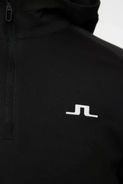 Golf|Base & Mid Layers<J.Lindeberg Agnes Quarter Zip Hood Black