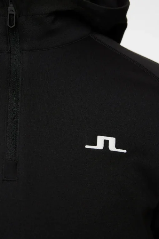 Golf|Base & Mid Layers<J.Lindeberg Agnes Quarter Zip Hood Black