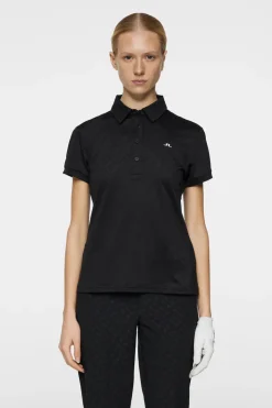 Golf|Tops<J.Lindeberg Alaya Jacquard Polo Black
