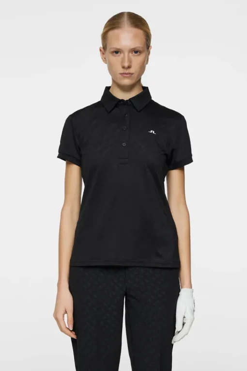 Golf|Tops<J.Lindeberg Alaya Jacquard Polo Black