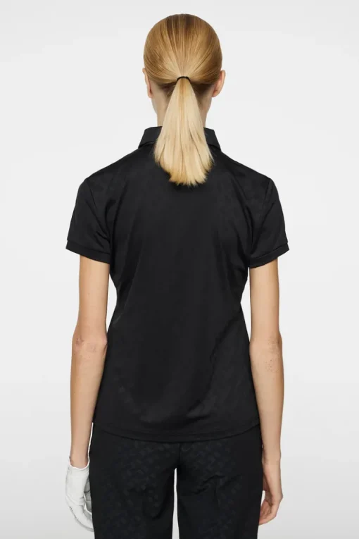 Golf|Tops<J.Lindeberg Alaya Jacquard Polo Black