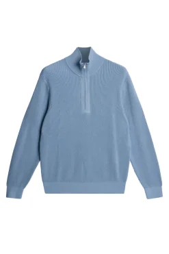 Knitwear|Tops<J.Lindeberg Alex Half Zip Knitted Sweater RainWashed