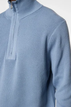 Knitwear|Tops<J.Lindeberg Alex Half Zip Knitted Sweater RainWashed