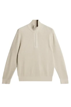Knitwear|Tops<J.Lindeberg Alex Half Zip Knitted Sweater Moonbeam