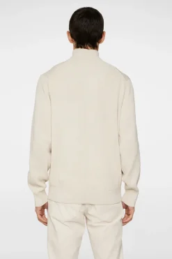 Knitwear|Tops<J.Lindeberg Alex Half Zip Knitted Sweater Moonbeam