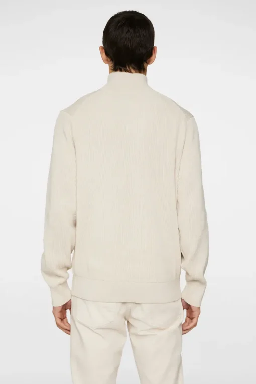 Knitwear|Tops<J.Lindeberg Alex Half Zip Knitted Sweater Moonbeam