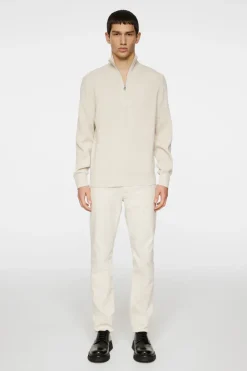 Knitwear|Tops<J.Lindeberg Alex Half Zip Knitted Sweater Moonbeam