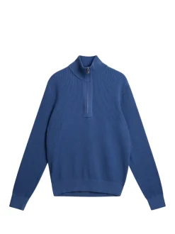 Knitwear|Tops<J.Lindeberg Alex Half Zip Knitted Sweater BijouBlue