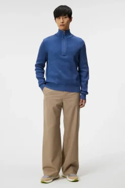 Knitwear|Tops<J.Lindeberg Alex Half Zip Knitted Sweater BijouBlue