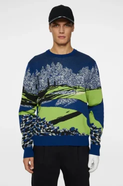 Golf|Knitwear<J.Lindeberg Alexander Jacquard Sweater WatercolorJacquardEstate