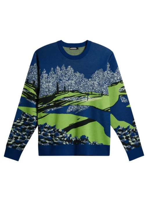 Golf|Knitwear<J.Lindeberg Alexander Jacquard Sweater WatercolorJacquardEstate