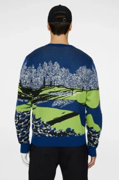 Golf|Knitwear<J.Lindeberg Alexander Jacquard Sweater WatercolorJacquardEstate