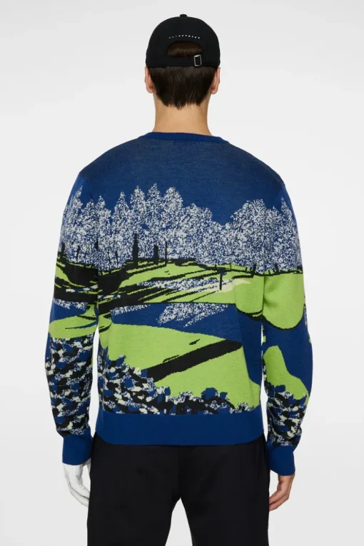 Golf|Knitwear<J.Lindeberg Alexander Jacquard Sweater WatercolorJacquardEstate