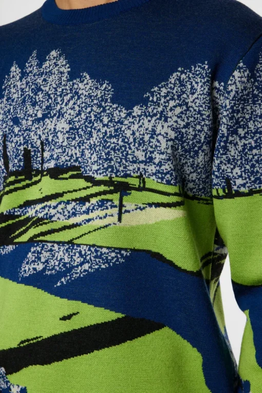 Golf|Knitwear<J.Lindeberg Alexander Jacquard Sweater WatercolorJacquardEstate