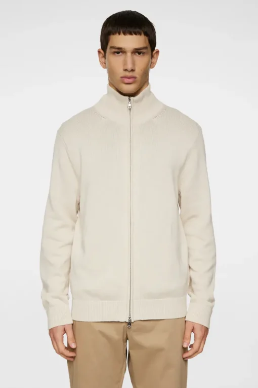 Knitwear|Tops<J.Lindeberg Alexis Full Zip Cardigan Moonbeam