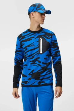 Base & Mid Layers|Outdoor<J.Lindeberg Alonso Jacquard Crew Neck NeptuneNauticalBlue