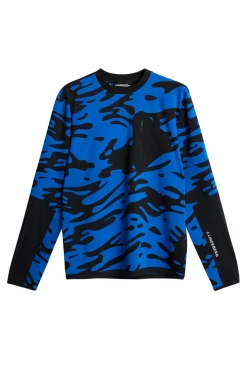 Base & Mid Layers|Outdoor<J.Lindeberg Alonso Jacquard Crew Neck NeptuneNauticalBlue