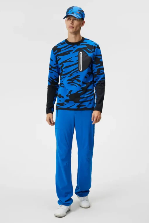 Base & Mid Layers|Outdoor<J.Lindeberg Alonso Jacquard Crew Neck NeptuneNauticalBlue