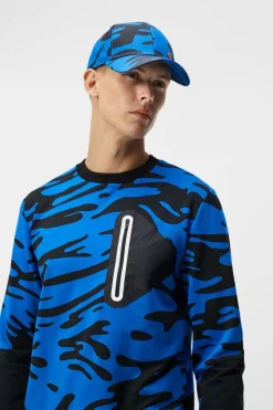 Base & Mid Layers|Outdoor<J.Lindeberg Alonso Jacquard Crew Neck NeptuneNauticalBlue