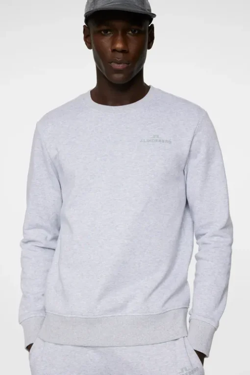 Active|Sweaters<J.Lindeberg Alpha Crew Neck LightGreyMelange