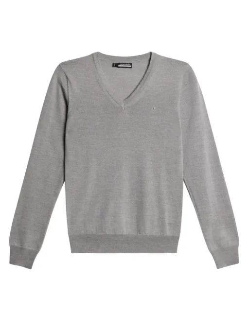 Golf|Knitwear<J.Lindeberg Amaya Knitted Sweater LightGreyMelange