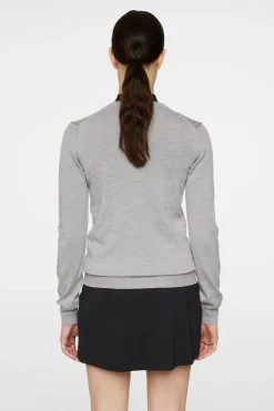 Golf|Knitwear<J.Lindeberg Amaya Knitted Sweater LightGreyMelange