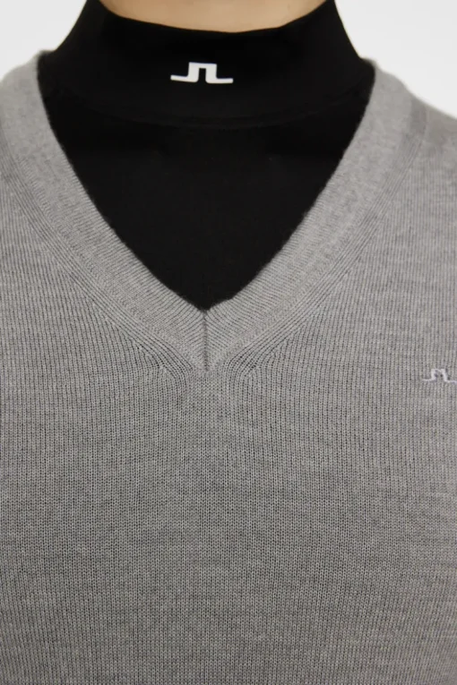 Golf|Knitwear<J.Lindeberg Amaya Knitted Sweater LightGreyMelange