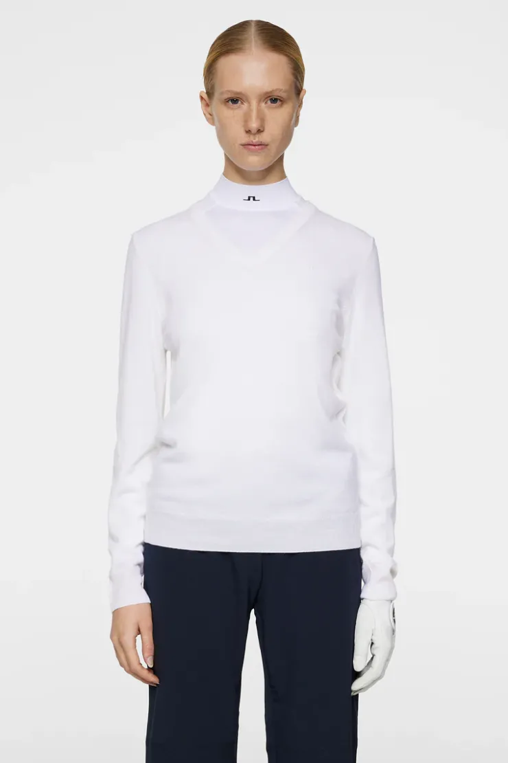 Golf|Knitwear<J.Lindeberg Amaya Knitted Sweater White