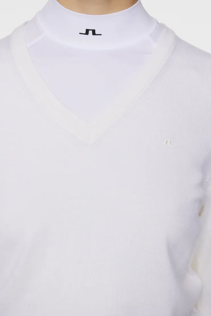Golf|Knitwear<J.Lindeberg Amaya Knitted Sweater White