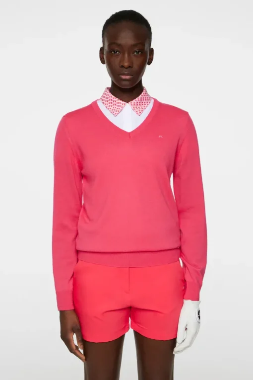 Golf|Knitwear<J.Lindeberg Amaya Knitted Sweater Azalea