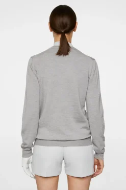 Golf|Knitwear<J.Lindeberg Aria Knitted Sweater LightGreyMelange