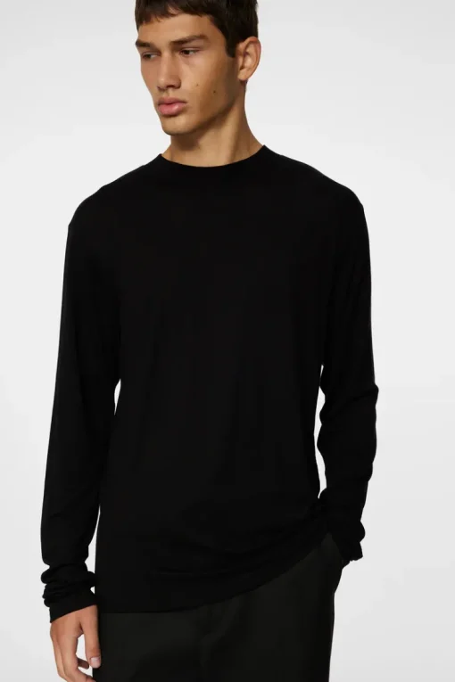 T-shirts|Tops<J.Lindeberg Arnie mock neck LS t-shirt Black